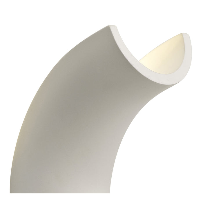 Nelson Lighting NL71749 Sucro Up Lighter Wall Lamp LED White Paintable Gypsum