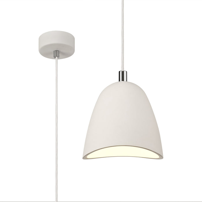 Nelson Lighting NL77159 Sucro Medium Pendant 1 Light White Paintable Gypsum