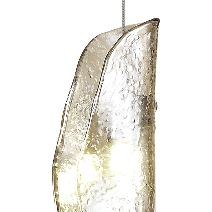 Nelson Lighting NL81929 Taki Pendant 1 Light Brass/Polished Chrome & Cognac Glass