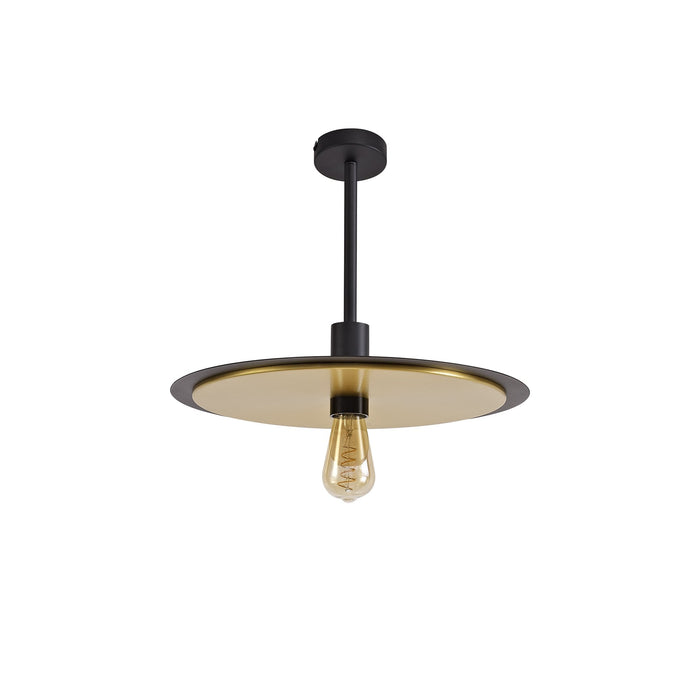 Nelson Lighting NL75679 Tazzy Single 3In1 Ceiling Flush Semi-Fush & Pendant Light Black/Gold