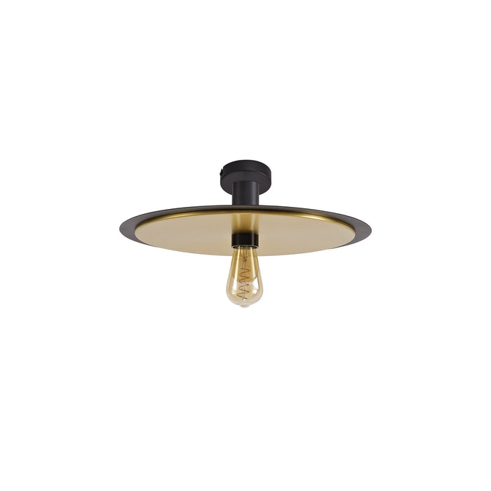 Nelson Lighting NL75679 Tazzy Single 3In1 Ceiling Flush Semi-Fush & Pendant Light Black/Gold