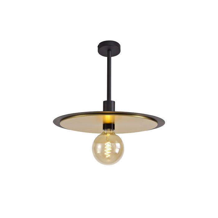 Nelson Lighting NL75679 Tazzy Single 3In1 Ceiling Flush Semi-Fush & Pendant Light Black/Gold