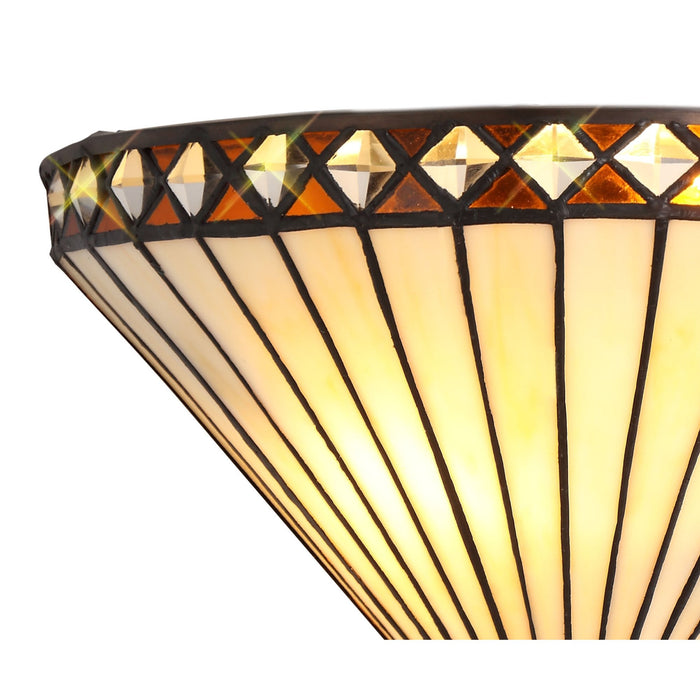 Nelson Lighting NL72619 Tink Tiffany Wall Lamp 2Lamp Amber/Cream/Crystal