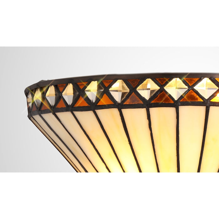 Nelson Lighting NL72619 Tink Tiffany Wall Lamp 2Lamp Amber/Cream/Crystal