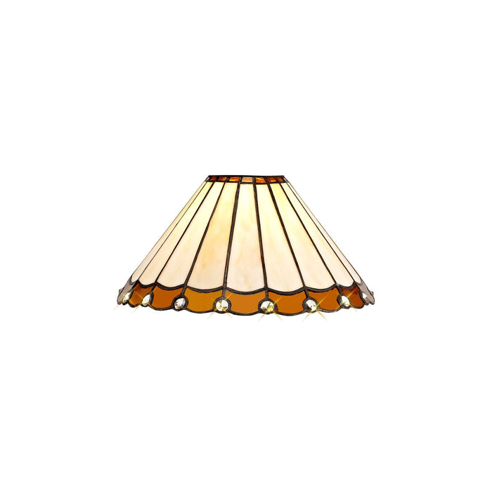 Nelson Lighting NL72439 Umbrian Tiffany 30cm Non-electric Shade Amber/Cream/Crystal