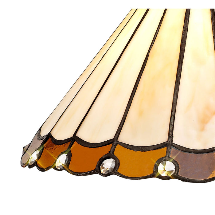 Nelson Lighting NL72439 Umbrian Tiffany 30cm Non-electric Shade Amber/Cream/Crystal