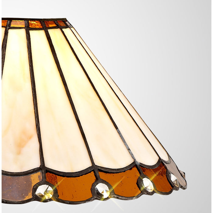 Nelson Lighting NL72439 Umbrian Tiffany 30cm Non-electric Shade Amber/Cream/Crystal