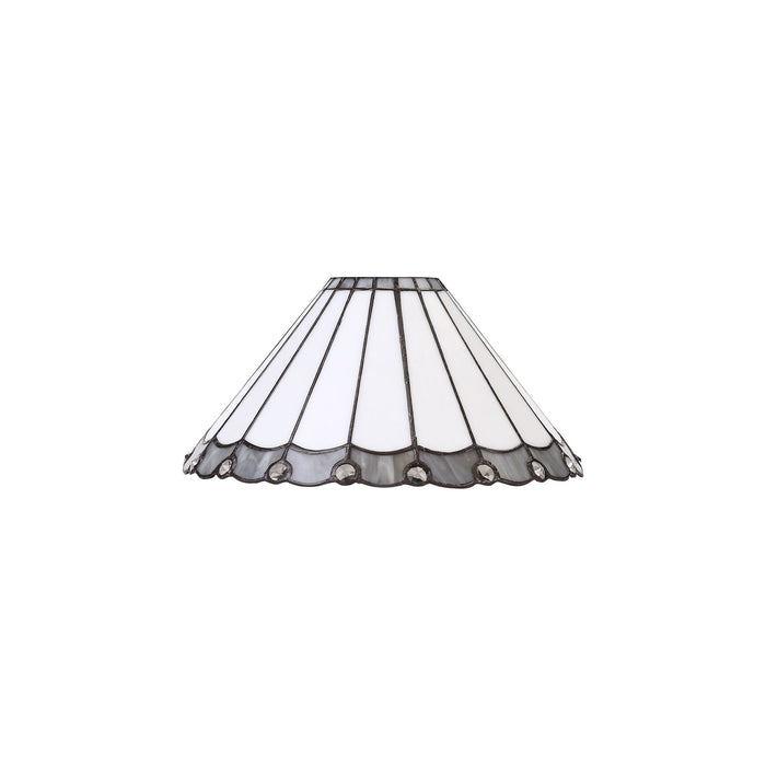 Nelson Lighting NLK03269 Umbrian 1 Light Up Lighter Pendant With 30cm Tiffany Shade Grey/Chrome/Crystal/Black