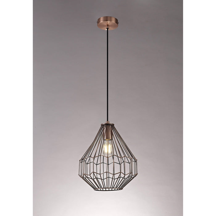 Nelson Lighting NL71339 Valerie Small Pendant 1 Light Antique Copper