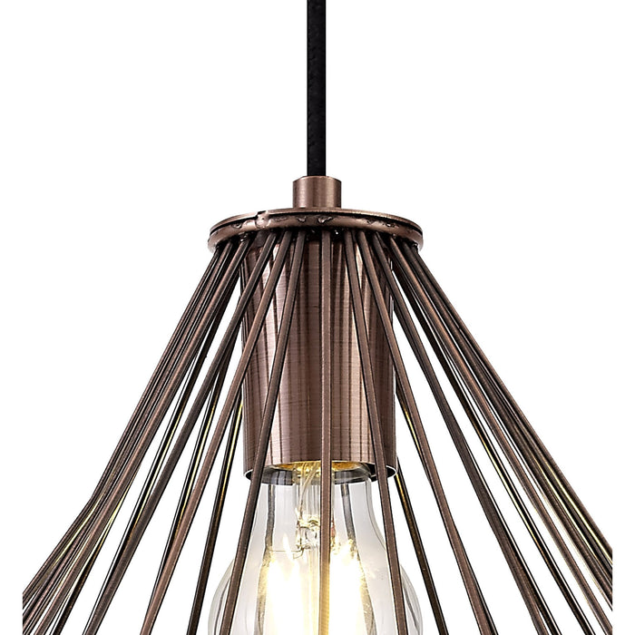 Nelson Lighting NL71339 Valerie Small Pendant 1 Light Antique Copper