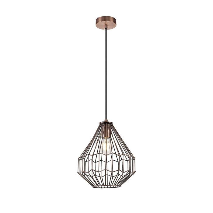 Nelson Lighting NL71339 Valerie Small Pendant 1 Light Antique Copper