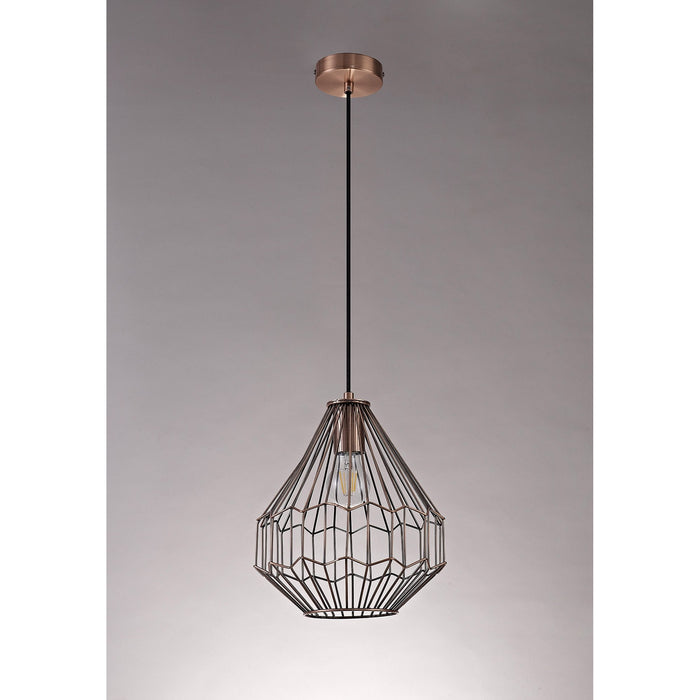 Nelson Lighting NL71339 Valerie Small Pendant 1 Light Antique Copper