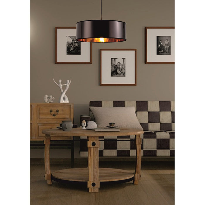 Nelson Lighting NL76939 Vivi Round 600x 210mm Wood Effect Shade Grey Oak/White Laminate