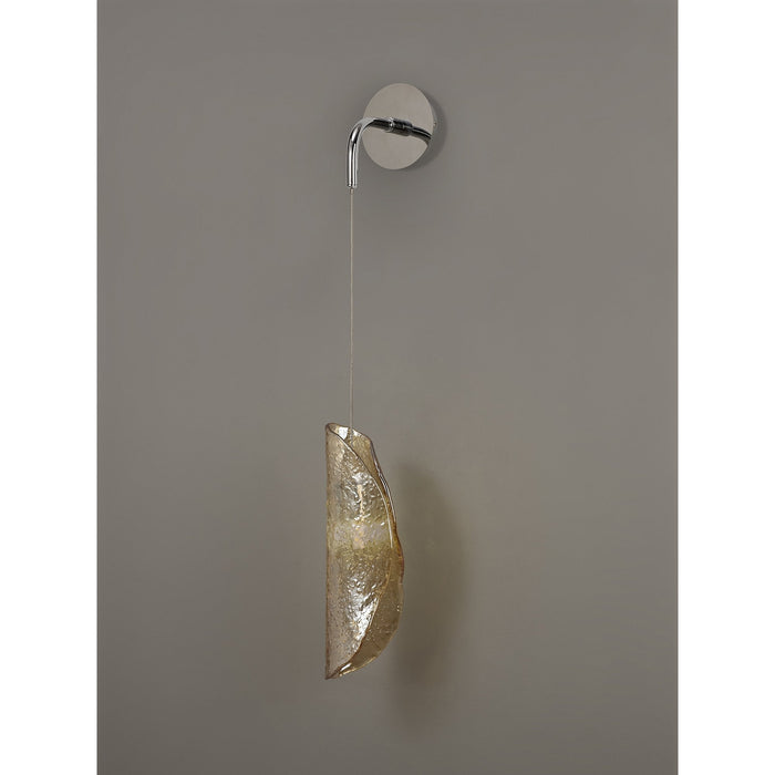 Nelson Lighting NL81949 Wish Wall Light 1 Light Polished Chrome/Amber Glass