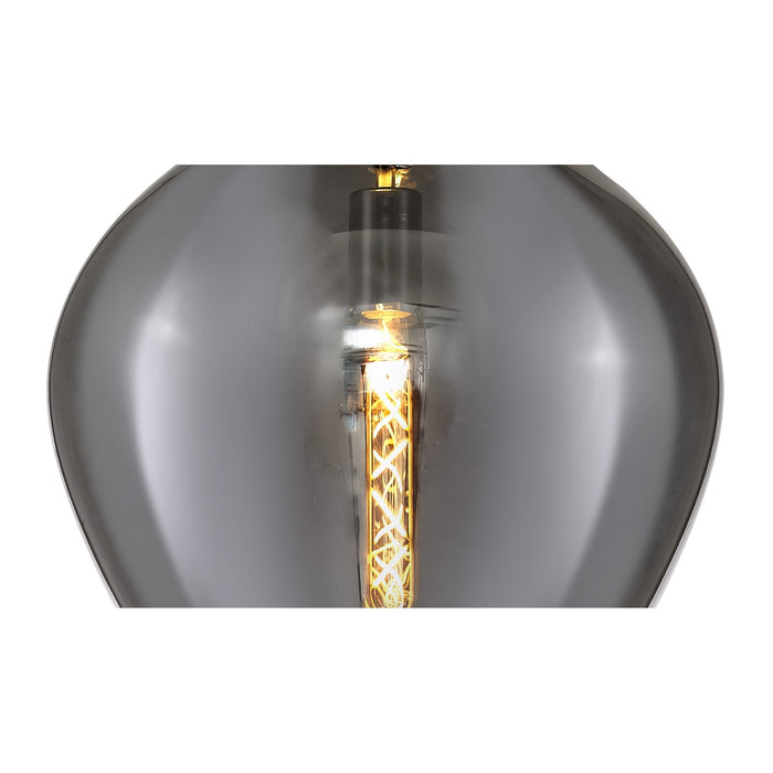 Nelson Lighting NL84169 Zen Pendant 38cm Round Chrome & Smoke