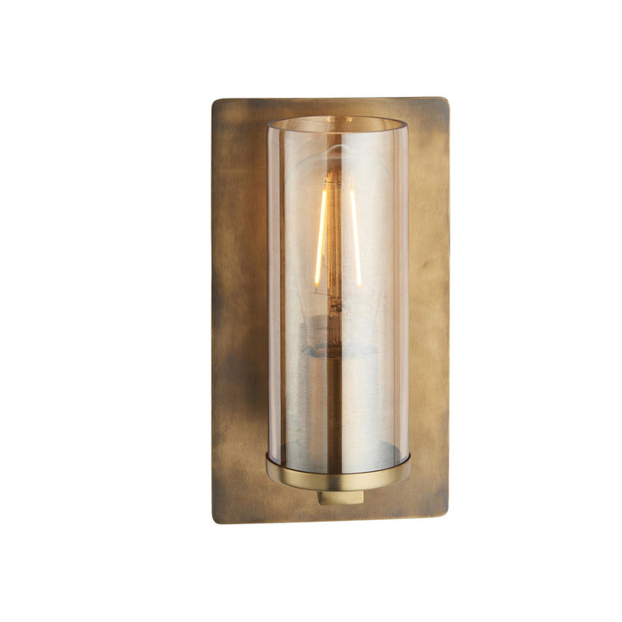 Nelson Lighting NL940598 1 Light Wall Light Brass Patina & Champagne Lustre Glass