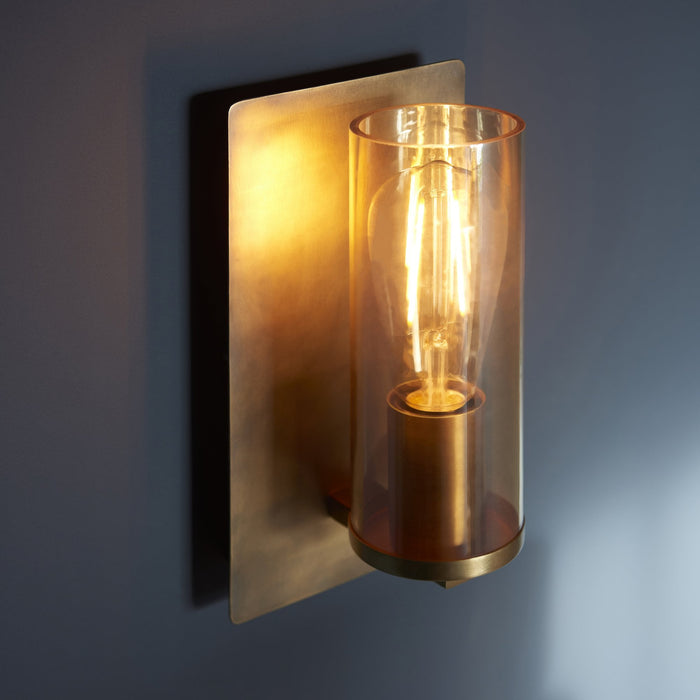 Nelson Lighting NL940598 1 Light Wall Light Brass Patina & Champagne Lustre Glass