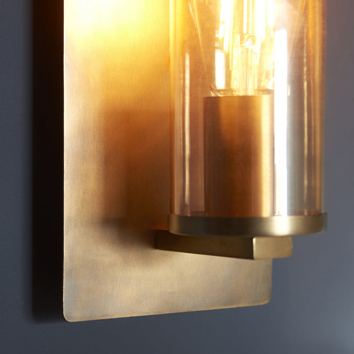 Nelson Lighting NL940598 1 Light Wall Light Brass Patina & Champagne Lustre Glass