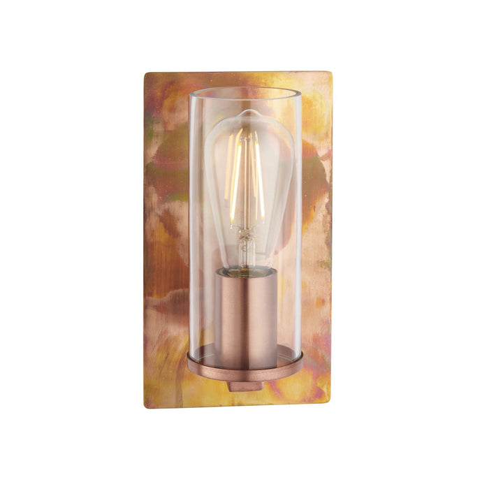 Nelson Lighting NL940602 1 Light Wall Light Copper Patina Plate & Clear Glass