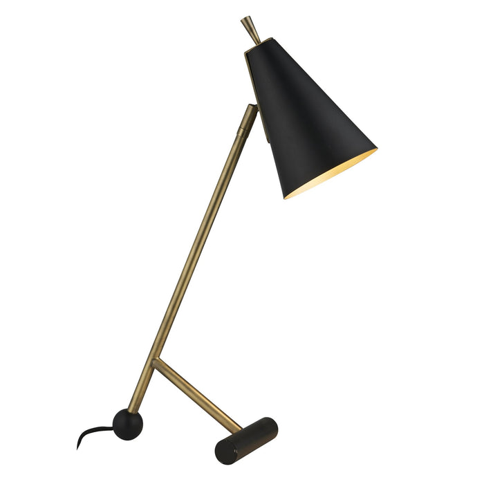 Nelson Lighting NL943064 1 Light Table Lamp Matt Antique Brass Plate & Matt Black