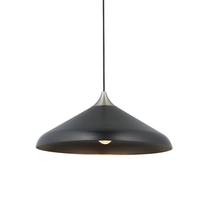 Nelson Lighting NL946560 1 Light Pendant Matt Black & Matt Nickel Plate