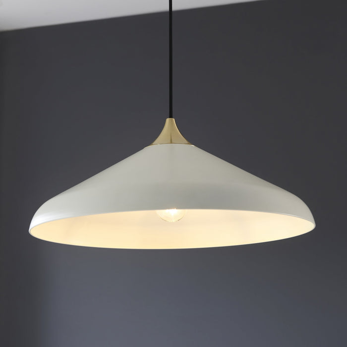 Nelson Lighting NL946561 1 Light Pendant Warm White & Brushed Brass Plate