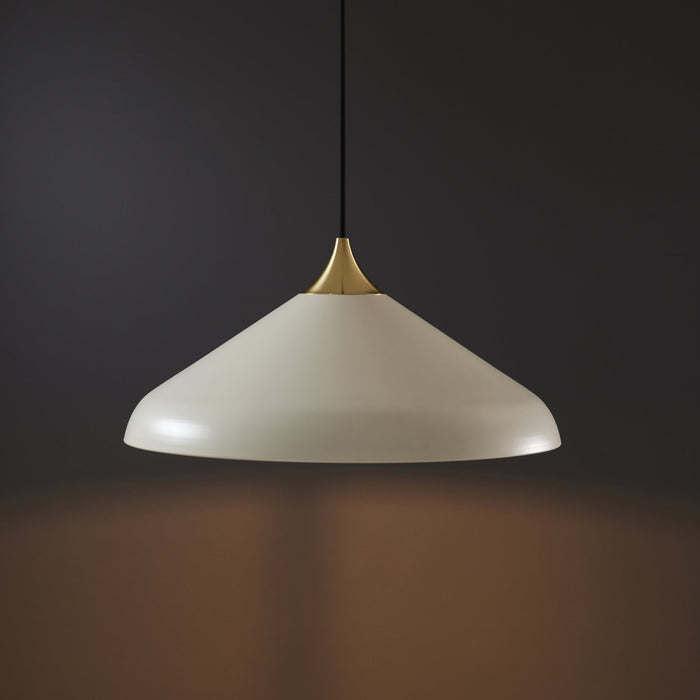 Nelson Lighting NL946561 1 Light Pendant Warm White & Brushed Brass Plate