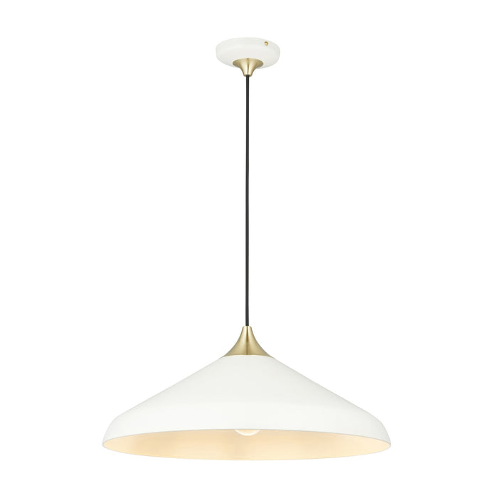 Nelson Lighting NL946561 1 Light Pendant Warm White & Brushed Brass Plate