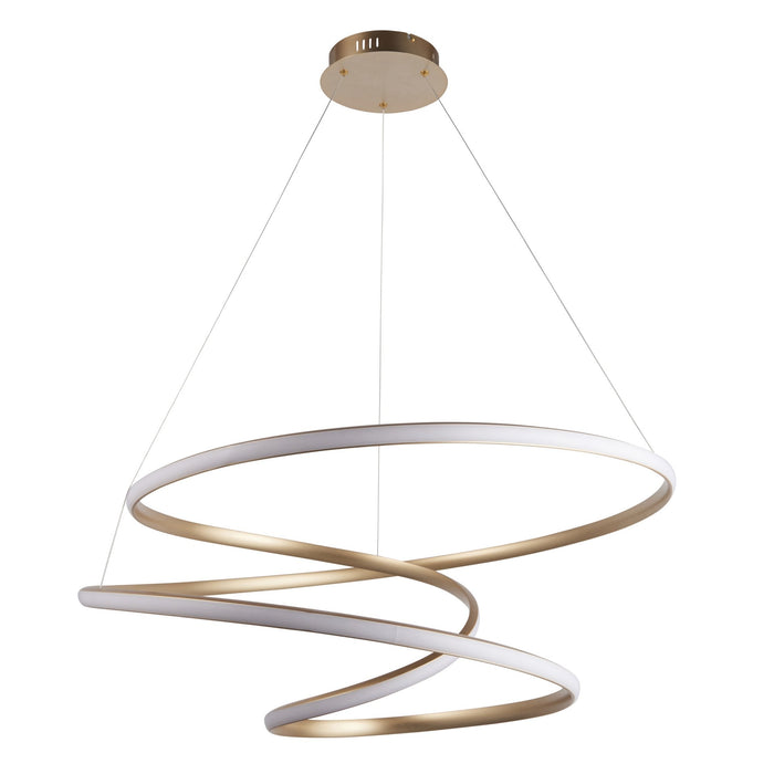 Nelson Lighting NL947639 1 Light LED Pendant Satin Gold Paint & White Silicone