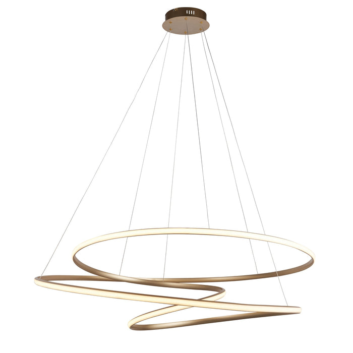 Nelson Lighting NL947645 1 Light LED Pendant Satin Gold Paint & White Silicone