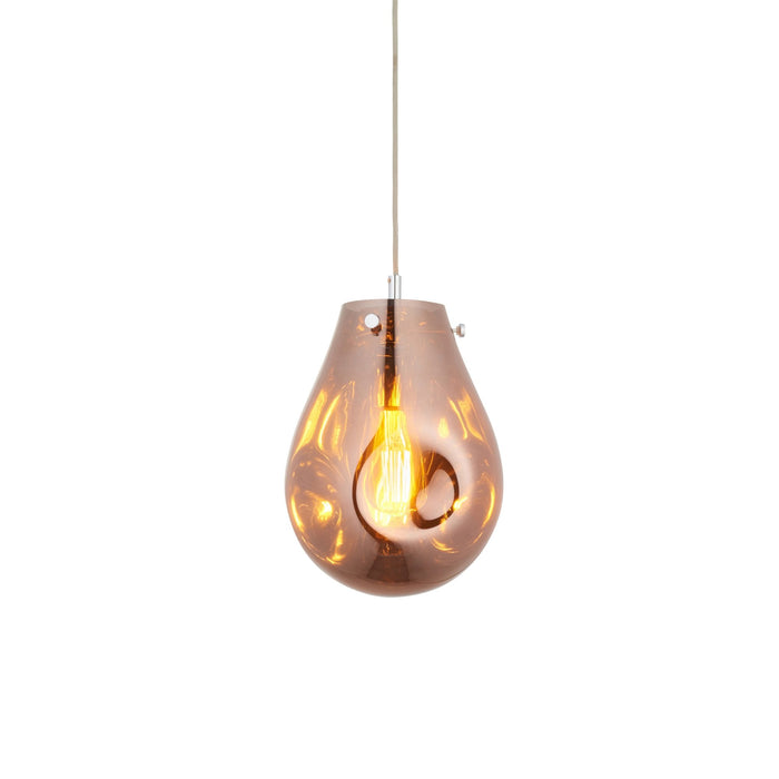 Nelson Lighting NL949516 1 Light Pendant Copper Metallic Glass & Chrome Plate