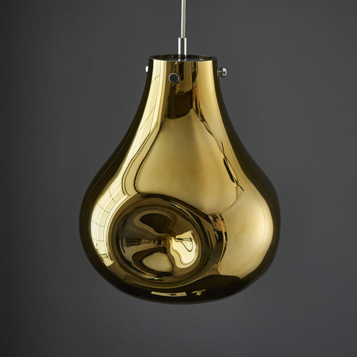 Nelson Lighting NL949789 1 Light Pendant Gold Metallic Glass & Chrome Plate