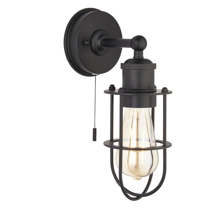 Nelson Lighting NL949948 Bathroom 1 Light Wall Light Matt Black Finish