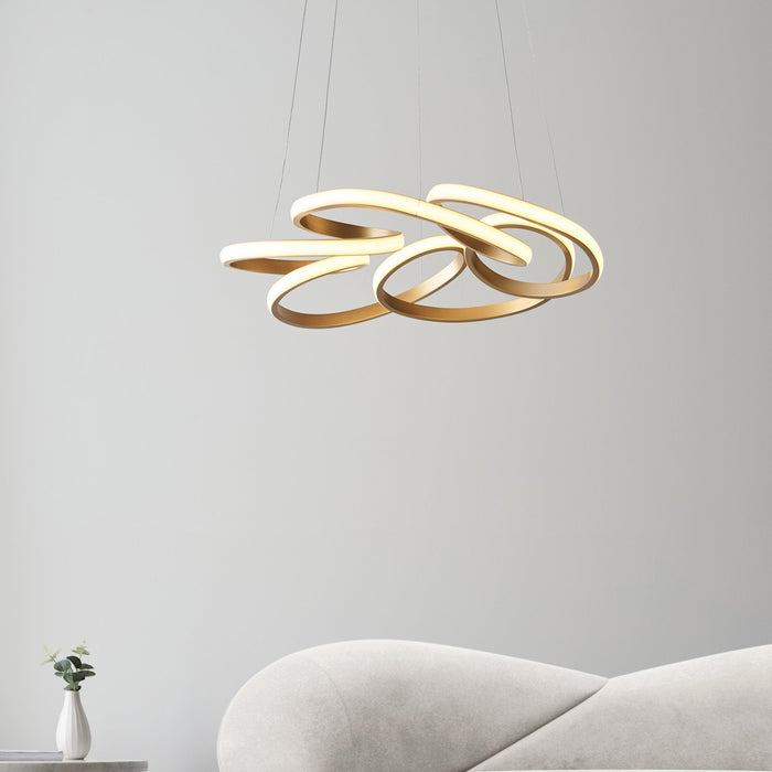 Nelson Lighting NL1401561 1 Light LED Pendant Satin Gold Paint & White Silicone