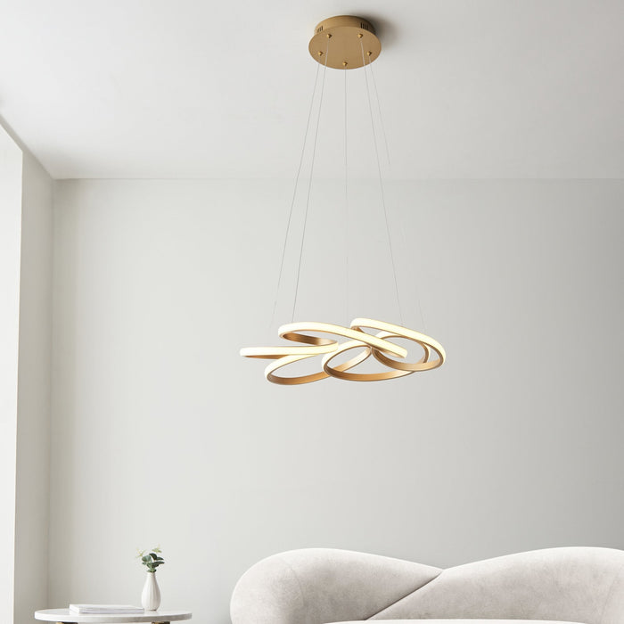 Nelson Lighting NL1401561 1 Light LED Pendant Satin Gold Paint & White Silicone