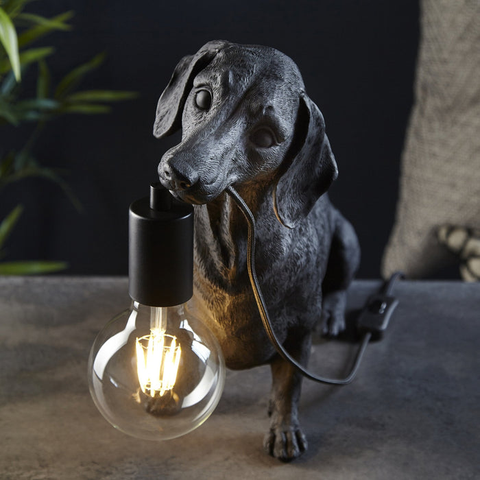 Nelson Lighting NL141188 Dog Table Lamp 1 Light Matt Black