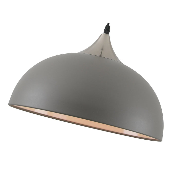 Nelson Lighting NL70079 Ava Pendant Sand Grey/Satin Nickel