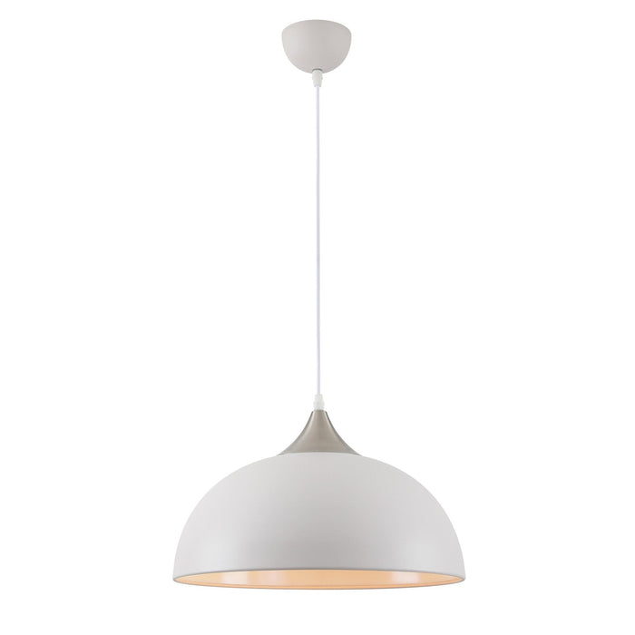 Nelson Lighting NL70109 Ava Pendant Sand White/Satin Nickel