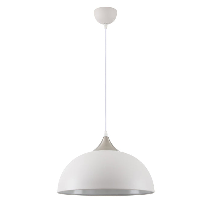 Nelson Lighting NL70109 Ava Pendant Sand White/Satin Nickel