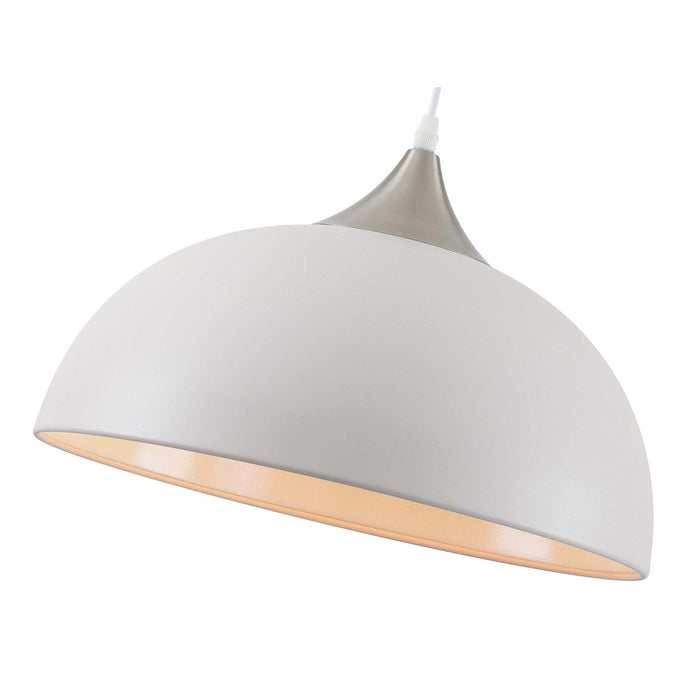 Nelson Lighting NL70109 Ava Pendant Sand White/Satin Nickel