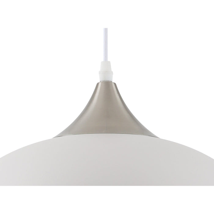 Nelson Lighting NL70109 Ava Pendant Sand White/Satin Nickel