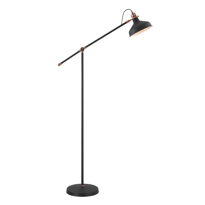 Nelson Lighting NL77179 Barnie Adjustable Floor Lamp 1 Light Sand Black/Copper/White