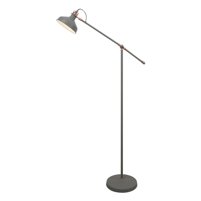 Nelson Lighting NL70089 Barnie Adjustable Floor Lamp Sand Grey/Copper/White