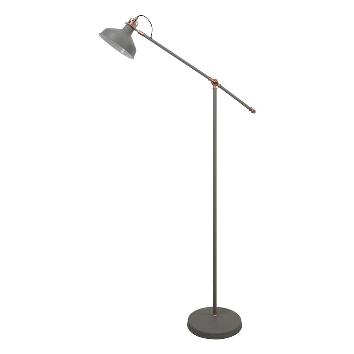 Nelson Lighting NL70089 Barnie Adjustable Floor Lamp Sand Grey/Copper/White