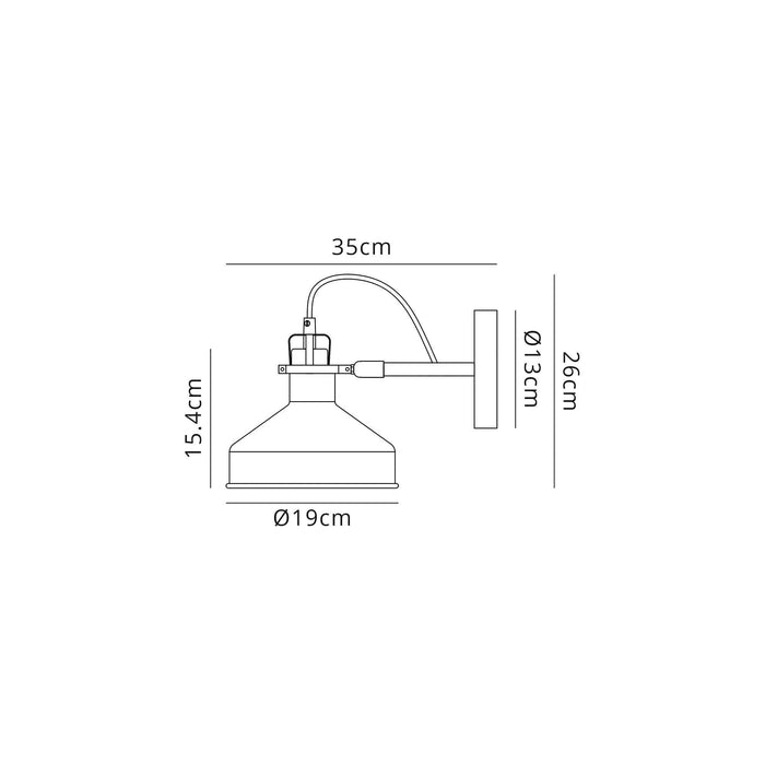 Nelson Lighting NL77199 Barnie Adjustable Wall Lamp Switched 1 Light Sand Black/Copper/White