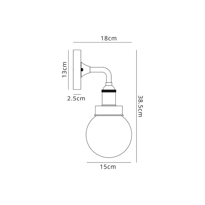 Nelson Lighting NL78529 Julia Outdoor Wall Lamp 1 Light Titanium Silver/Polished Chrome