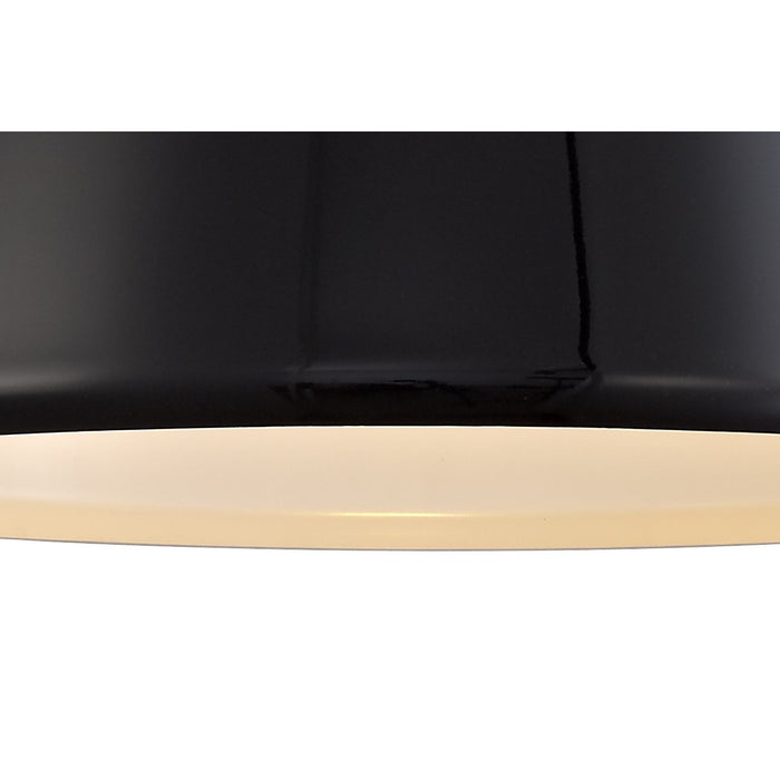 Nelson Lighting NL75979 Kedra Single Large Pendant 1 Light Adjustable Gloss Black/Gloss White