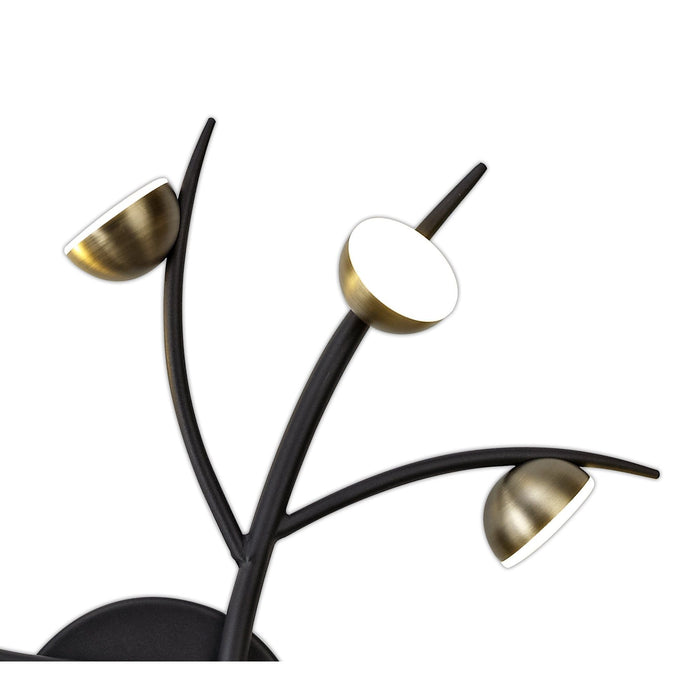 Nelson Lighting NL71779 Kingly 12 Light Semi-Flush LED Black/Antique Brass