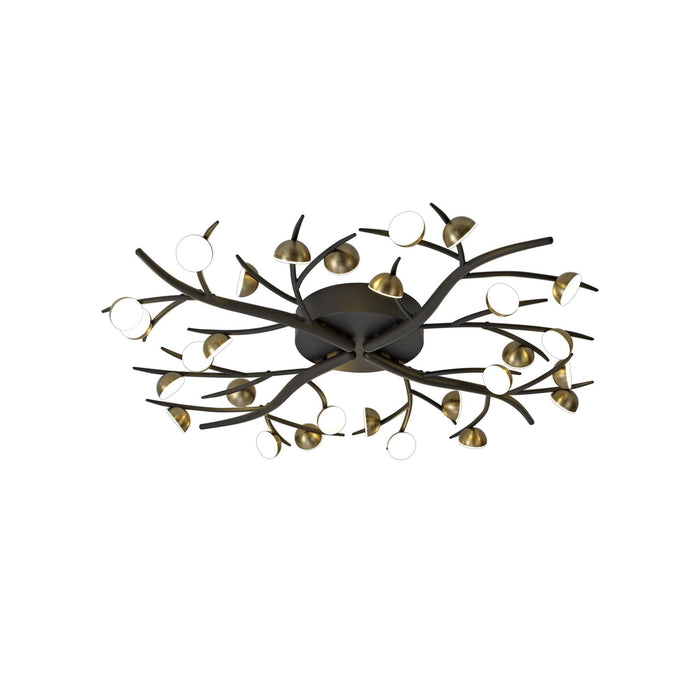 Nelson Lighting NL71789 Kingly 28 Light Semi-Flush LED Black/Antique Brass