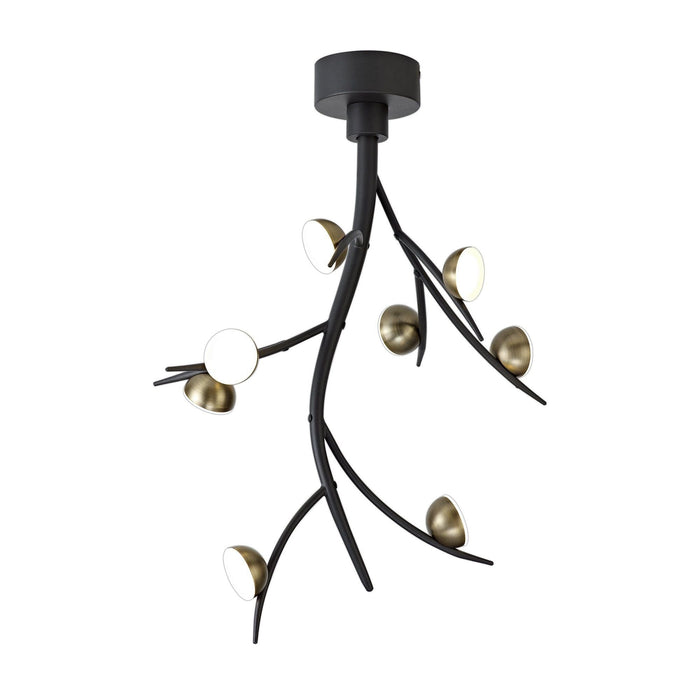 Nelson Lighting NL71809 Kingly 8 Light Ceiling Pendant LED Black/Antique Brass